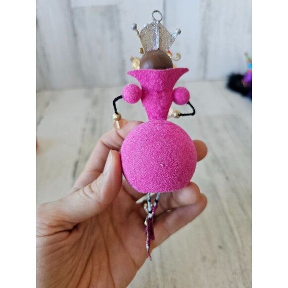 Pier 1 Queen jointed glitter metal valentine ornament vintage Xmas tree wand pin - Picture 4 of 10